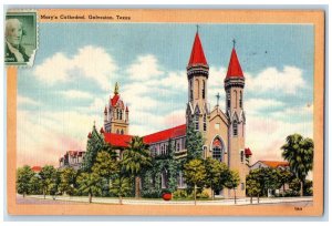 1961 Mary's Cathedral Exterior Building Galveston Texas Vintage Antique Postcard