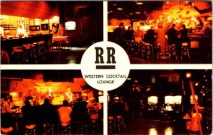 Chicago, IL Illinois RR WESTERN COCKTAIL LOUNGE & CHUCK WAGON ca1950's Postcard