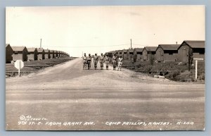 CAMP PHILLIPS KS GRANT AVENUE VINTAGE REAL PHOTO POSTCARD RPPC