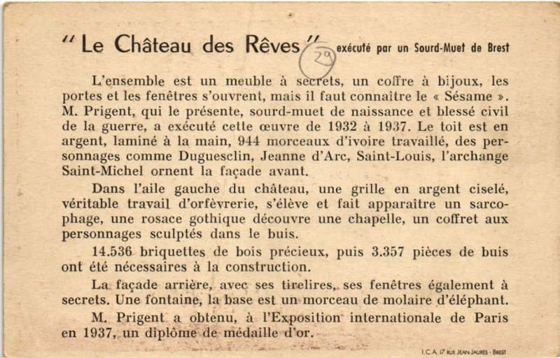 CPA Le Chateau des Reves  Execute par un Sourd-Muet de Brest (1033659)