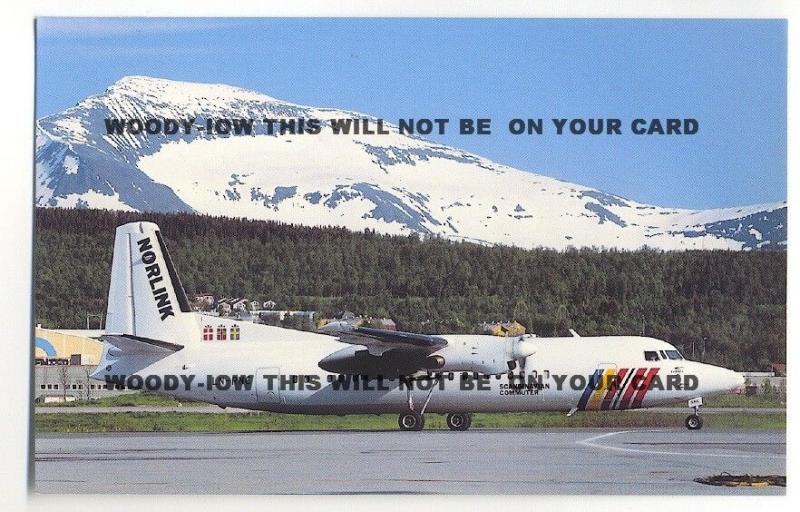 ac272 - Norlink Commuter Fokker 50  , LN-RNC at Tromso - postcard
