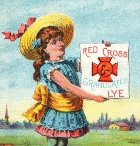 1880s Thomson & Taylor Spice Co. Red Cross Lye Adorable Child F145