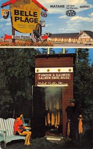 Matane-Sur-Mer Canada 1960s Postcard Motel Hotel Belle Plage Smoked Salmon