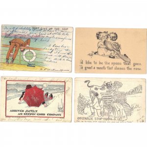 Lot of 4 Antique/Vintage Comic Postcards - Lot 223
