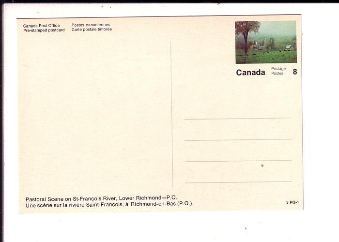 Town, Farm, St Francois River, Quebec, Canada Post Prestamped Matching