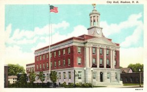 City Hall Nashua Government Building New Hampshire NH Vintage Postcard