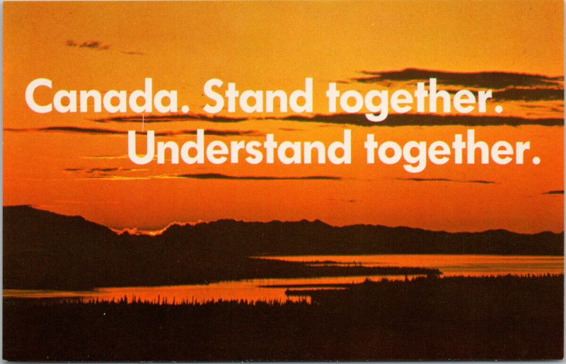 Canada Stand Together Understand Together Patriotic Advertising Postcard F18