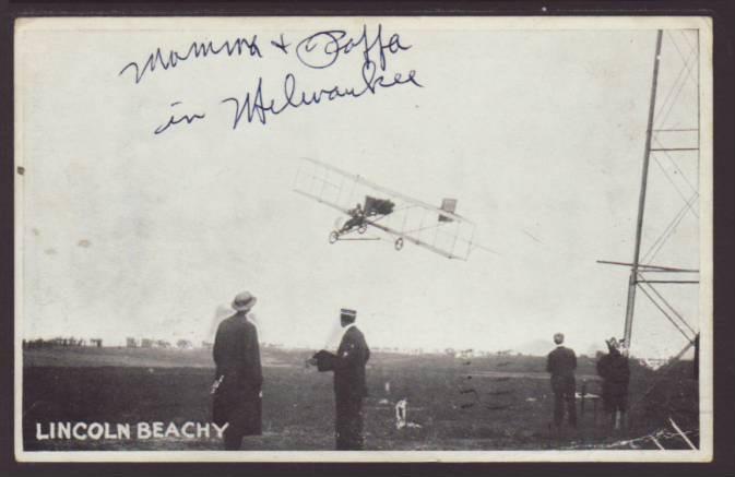 Biplane,Lincoln Beachy,Milwaukee,WI Postcard BIN 