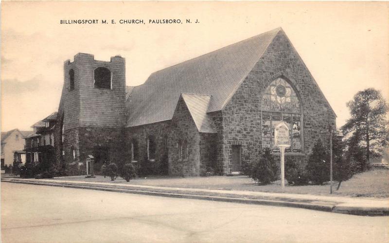 C14/ Paulsboro New Jersey NJ Postcard c1930s Billingsport M.E. Church