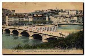 Old Postcard Lyon Pont du Change and Feuillee and Coteau de la Croix Rousse