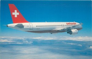 Swiss Air airbus A320 plane aviation topical postcard Switzerland 