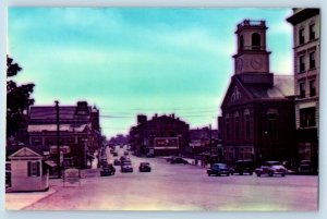 c1950's Main Street Looking South Nashua New Hampshire NH Vintage Postcard