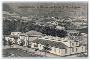 c1905 Bathing Facilities In Furnas Sao Miguel Acores Portugal Unposted Postcard