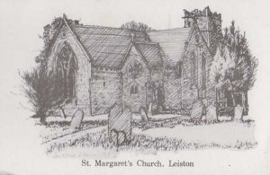 Saint Margarets Church Leiston Suffolk 1970s Artist Drawing Postcard