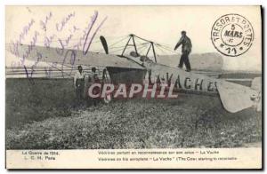 Old Postcard Jet Aviation Vedrines starting in recognition of his plane Cow