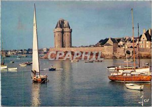 Modern Postcard The Colors Britain in Saint-Servan (I and V) The port and tur...