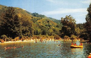 Swimming Pool BIG SUR LODGE California Carmel-San Simeon c1950s Vintage Postcard