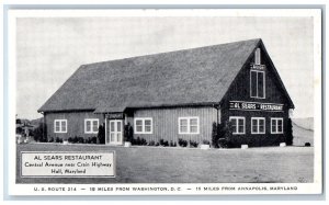 Annapolis Maryland Postcard Al Sears Restaurant Central Highway Hall Field c1940