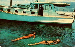 Haiti Sand Cay GIrls Relaxing In Water Wish You Were Here