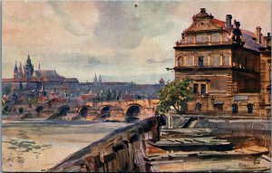 Czech Republic Prag Hradschin vom Franzenquai Prague Postcard 09.75