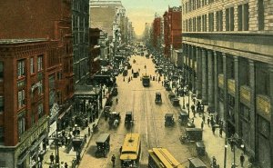 Postcard  Birdseye View of Market Street  from City Hall in Philadelphia,PA.  T9