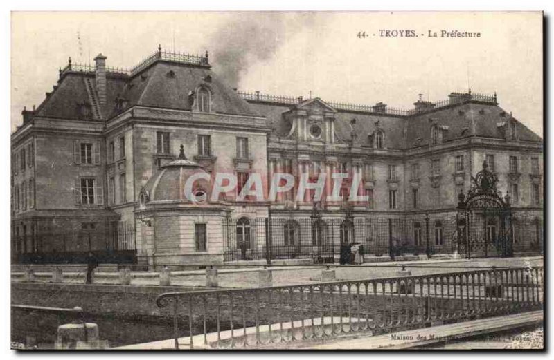 Old Postcard Troyes prefecture