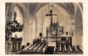 BR102314 interior av gammelstads kyrka real photo organ sweden