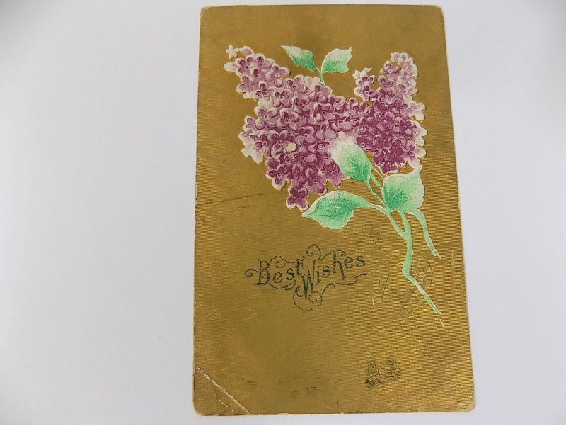 Antique German Made Best Wishes Postcard