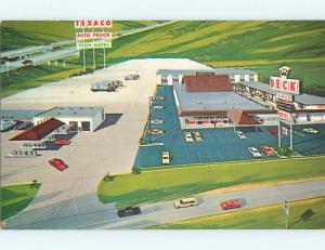 Unused Pre-1980 TEXACO GAS STATION & DECK PLAZA MOTEL Geneseo Illinois IL u6669
