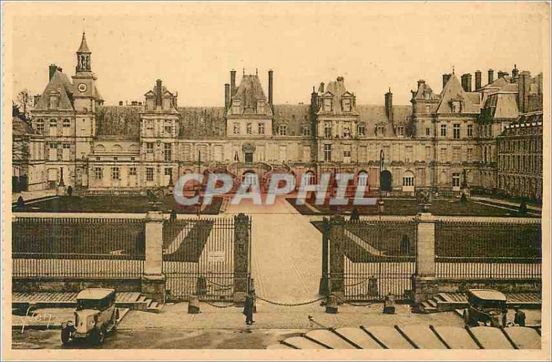 Old Postcard Fontainebleau (S & M) the Court Palace Farewell or White Horse