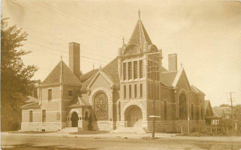 Beatrice Nebraska 1911 Large Stone Church RPPC real photo postcard 8793