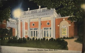 Toms River New Jersey NJ Community Theatre Theater Linen Vintage Postcard