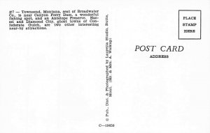 Townsend MT Gas Stations Storefronts Old Cars Postcard