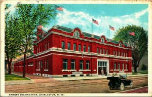 Armory Skating Rink Street View Charleston WV West Virginia WB Postcard O13