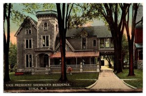 1912 Vice President Sherman's Residence, Utica, NY Postcard
