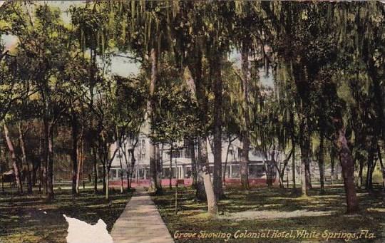 Florida White Springs Grove Showing Colonial Hotel 1918