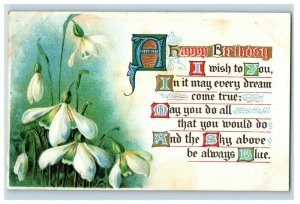 c.1910 Winsch Back Winsch Back Fantasy Flowers Poem Vintage Postcard P51