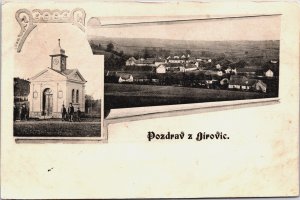 Czech Republic Jirovice Pozdrav z Jirovic Jírovice Vintage Postcard C066