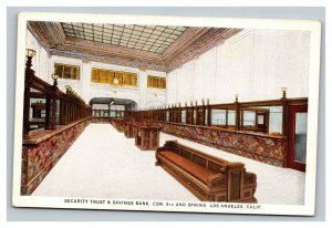 Vintage 1920's Advertising Postcard Security Trust & Savings Bank Los Angeles CA