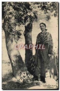 Old Postcard Costumes De Savoie Female Folklore