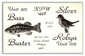 Postcard QSL Radio Card From Grand Rapids MI MIchigan KPW 1448 
