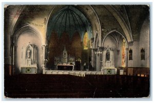 1913 Interior Of St. Mary's Church Riverside Iowa IA Posted Antique Postcard