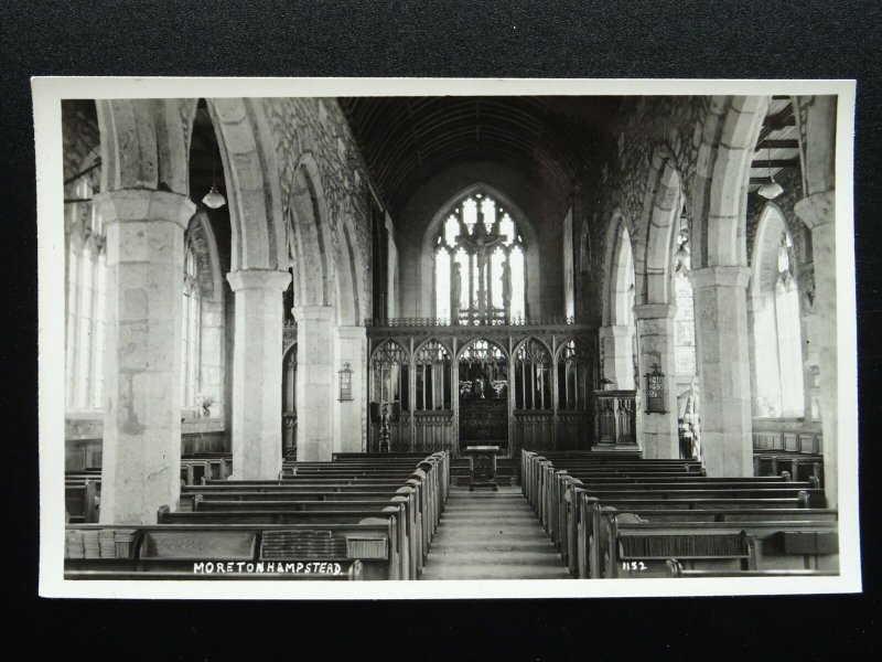 Devon MORETONHAMPSTEAD Church Interior c1950s RP Postcard by K.E. Ruth