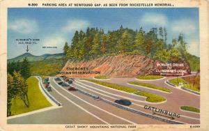 POSTCARD GREAT SMOKY MOUNTAINS   PARK  NEWFOUND GAP ROCKEFELLER MEMORIAL