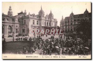 Old Postcard Monte Carlo Casino and the Hotel de Paris