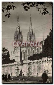 Old Postcard Quimper Finistere Ramparts and the Cathedral