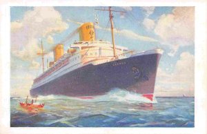 SS Bremen Express Liner Ocean Liner Ship North German Lloyd 1950s postcard