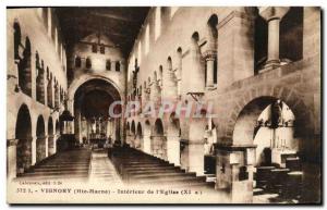 Postcard Old Vignory Interior of The Church