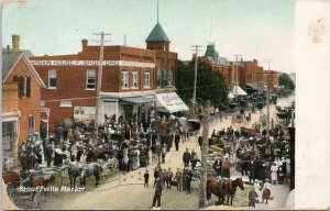 Stoufville Market Stoufville Ontario ON Birdseye Postcard H15 *as is