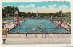 Postcard Mineral Springs Swimming Pool Pekin IL